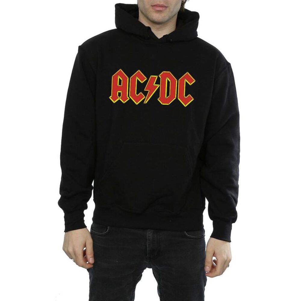 AC/DC Mens Logo Cotton Hoodie / Black